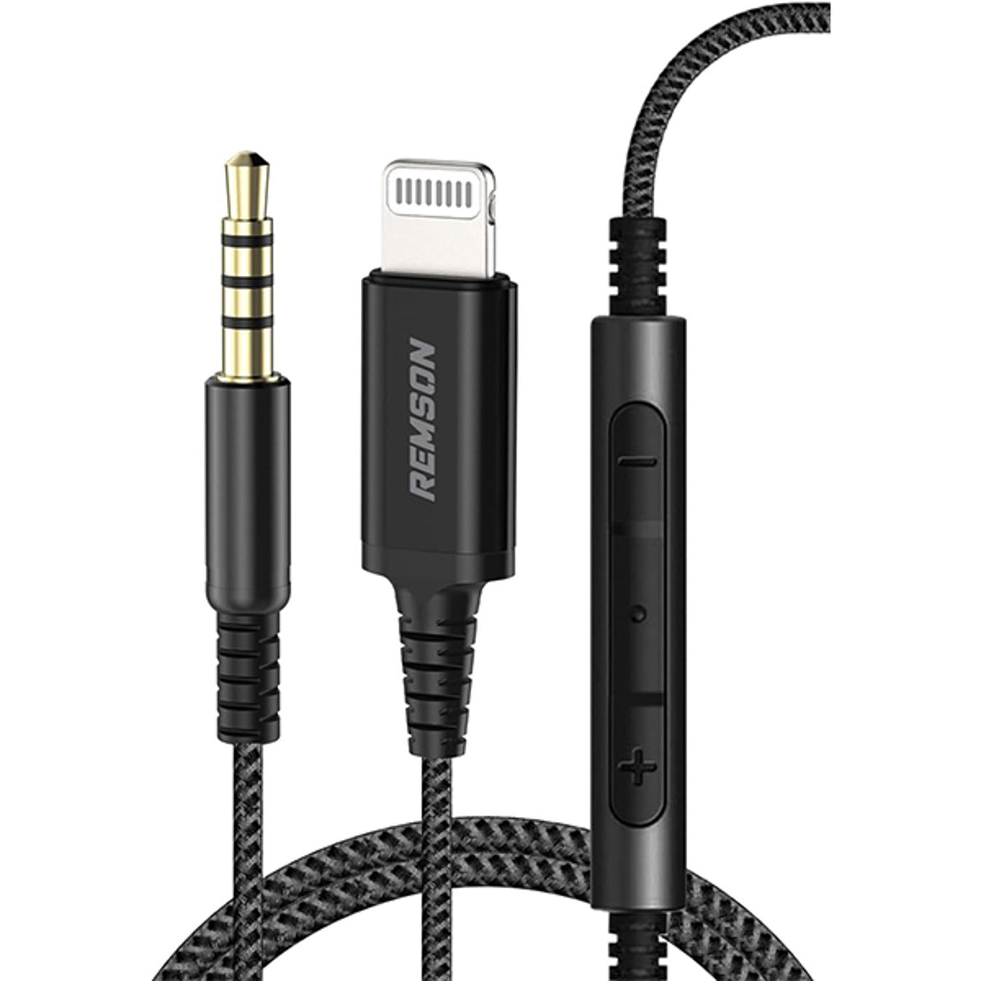 LIGHTNING TO 3.5MM AUX CABLE 1.2M BLACK | RM-HF23