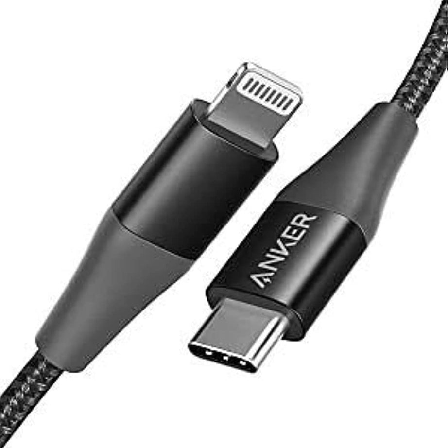 Anker 3-Feet Powerline Plus II Lightning Cable, USB Type-C Male to Lightning for Apple Devices -  A8652H11, Black