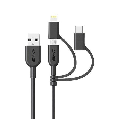Anker PowerLine II 3-in-1 Cable (0.9m/3ft) – Black - A8436H12