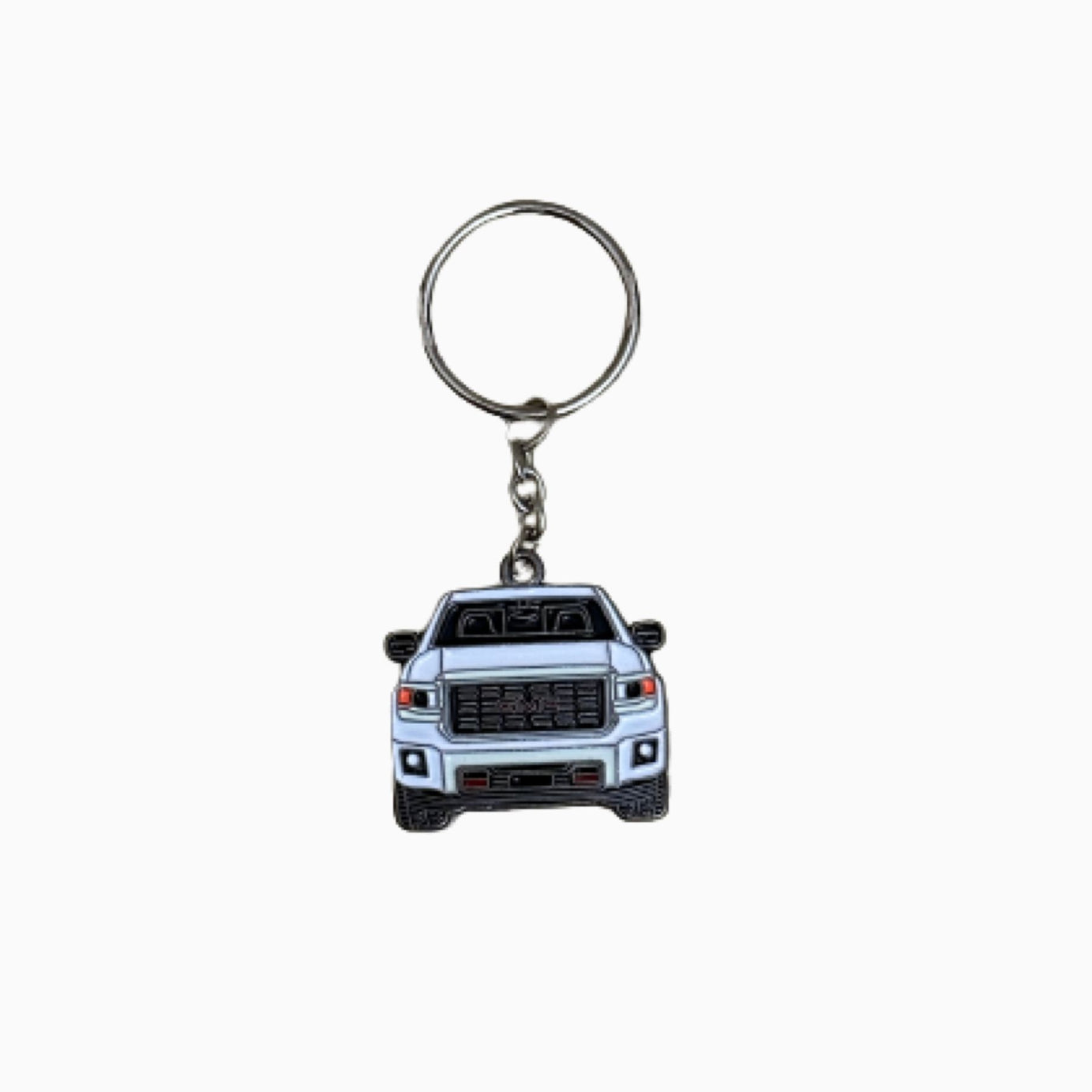 Keychain with the image of a white GMC