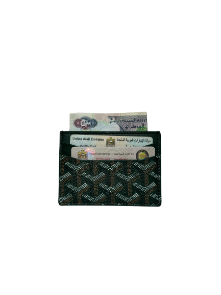 Card holder with green pattern